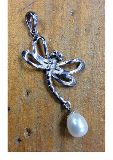 Sterling Silver Dragonfly with Pearl